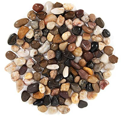 Lyaor 1kg Galets Polis Gravier Décoratif Naturel 0,8-1,5cm Mini Cailloux Décoratif Pierres de Rivière Galet Décoration pour Aquarium Vase Jardin Plantes