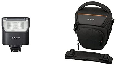 Sony HVL-F28RM externer Systemblitzgerät für für Multi-Interface-Zubehörschuh mit kabelloser Funksteuerung & LCS-AMB Kameratasche für Sony Alpha-Kamera, Schwarz