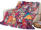 Chickwin Boho Plaid Couverture Polaire, 3D Mandala Totem Couverture en Flanelle Douce Chaudes Légères Couvertures Toutes Saisons Jete de Canape pour Voyager, Lit ou Canapé (130x100cm,Rose Rouge)