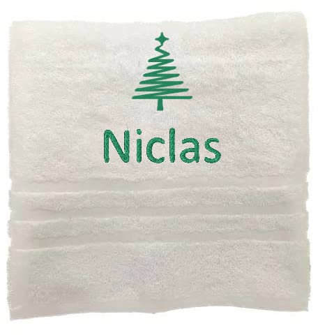 Pet-Jos Baum Personalisiertes Handtuch mit Namen Schön gestickter Name Handbadetuch 100% Baumwollhandtuch Personalized Custom Towel with Name (100 x 50 cm, Baum)
