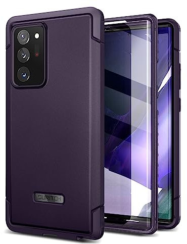 SURITCH Hülle für Samsung Galaxy Note 20 Ultra, 360 Grad Schutzhülle mit Eingebautem Displayschutz Militärqualität Handyhülle mit doppeltem Frontrahmen für Samsung Note 20 Ultra(dunkelviolett)
