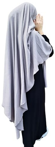 Yaqeen XL-Khimar-Dreieck-Hidschab für Muslime, einteilig, weicher Kreppstoff, Kopftuch, Material, Chadors, Arabien, islamisches Gebetskleid, muslimische Schals, Körperabdeckung, taupe, Einheitsgröße