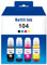 Yongairuink 104 Tinte Kompatibel mit Eps 104 Tintenflasche für ET-2710 ET-2711 ET-2712 ET-2714 ET-2720 ET-2726 ET-2700 ET-4700 (1BK 1C 1M 1Y)
