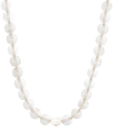 BERGERLIN Bergkristall Halskette echt - Perlenkette mit 925 Sterling Silberperle - Echte Bergkristall Kette in Größe XS-S