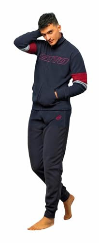 Lotto Tuta UOMO in Pile con Zip Intera - Tuta Uomo Casa - Tuta Uomo Invernale - Tuta Uomo Completa - Tuta Uomo Pile (2020 BLU, S)