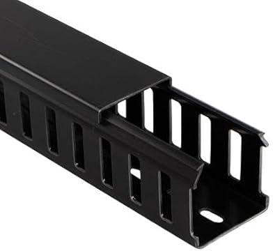 CLOSED SLOT DUCT, PVC, BLK, 50X50MM, PK8, Cable Management, Raceway & Duct (09060000Y) Pack of 8
