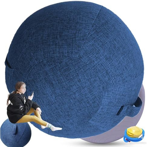 Homnova Sitzball Für Aktives Sitzen, Ergonomische Alternative Zum Schreibtischstuhl, Inkl Stoffbezug, Innenball, Inkl. Handluftpumpe Bürostuhl Alternative Für Zuhause & Büro,002,65cm