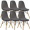 KELUINA Esszimmerstühle Stuhlhussen 2/4/6er Set,Stil Shell Esszimmerstuhl Mid Century Modern Stuhl Sipcover,Gepolsterte Esszimmerakzent Seitenstühle Bezüge (Dunkelgrau,6 PCS)