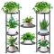 VeyFolzin.st Pflanzenständer Metall, Blumenständer Pflanzenregal Blumenregal Indoor Outdoor, Blumentreppen Innen Plant Stand Shelf für Garten Balkon Wohnzimmer (8 Etagen)