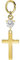 PIERCINGLINE 18 Karat Gold (750 er) Anhänger für Clicker Bauchnabelpiercing Creolen KREUZ + KRISTALL Piercing Gelbgold