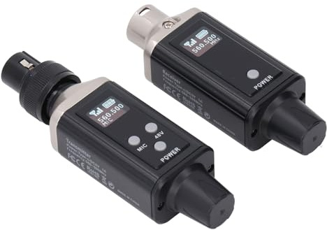 Plyisty Système de Microphone sans Fil Adaptateur de Micro XLR, émetteur et Récepteur pour Micro Dynamique, pour Consoles de Mixage, Amplificateurs, Cartes Son