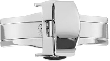 OATIPHO Uhrenarmbandschließe aus Edelstahl Schmetterlingsverschluss mit 2 Druckknöpfen Silber Glatte Oberfläche für Damenarmband