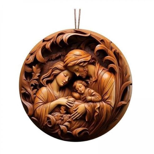 Fenteer 5X Jesus Krippe, Weihnachtsbaum Anhänger, Osterdekoration, Weihnachtsfenster Anhänger, Weihnachtsdekoration Zum Aufhängen für Den Urlaub