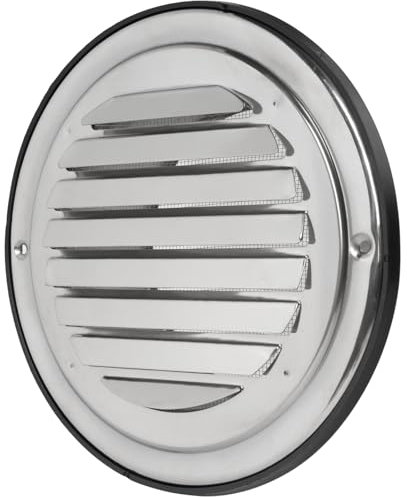 Cubierta de ventilación universal de acero inoxidable de 5 pulgadas – Terminación de conducto de rejilla de montaje en pared – Sello de junta de goma – Pantalla de alambre de acero – Entrada de aire y