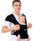 ROBIBERS Babytrage Neugeborene bis Kleinkind - Wrap Babytrage für 3,2-11,3 kg, M-förmige Sitzhaltung, Kleinkindtrage mit weichen Stoffen für Vorder- und Rückentrage, Schwarz