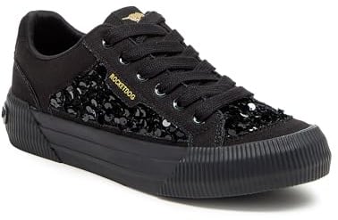 Rocket Dog Women's Cheery Comfort Plush Foam Sneaker, Sequin Black, 7 UK