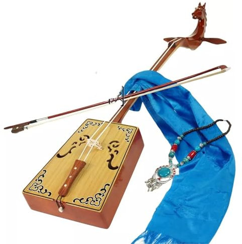 Morin Khuur hochwertiger Ahorn-Matouqin, mongolischer Pferdekopf, Geige für Anfänger, traditionelles mongolisches Instrument, Pferdekopf, Geige für Anfänger, traditionelles mongolisches
