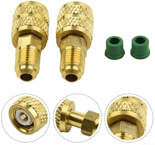 Heavy Duty AC Adapter 5/16 SAE Female 1/4 SAE Male 2PCS for R410 R32 R22