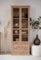 Vitrine >Timber< Landhaus, 2 Türen, 2 Schubladen, 3 Böden, in Artisan Eiche Dekor/Glas - 80x200x45cm (BxHxT)