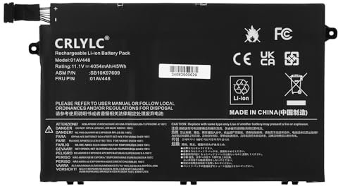 CRLYLC 01AV448 L17L3P51 Laptop Akku für Le novo ThinkPad E480 E490 E485 E495 E580 E585 E590 E595 E14 E15 Series SB10K97606 SB10K97608 01AV447 01AV445 L17C3P51 L17M3P52 SB10K97609 Battery 11.1V 45Wh