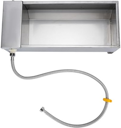 Wakects Bebedero de ganado de acero inoxidable, bebedero para ganado, bebedero automático, con válvula de flotador, 7,5 litros, para caballos, vacas, ovejas, perros