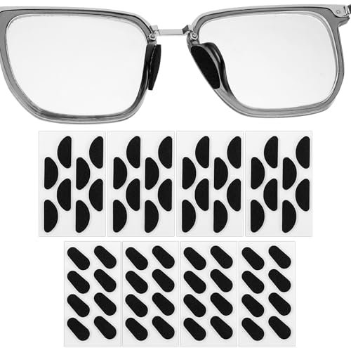 64 Paar Schwarz Schaumstoff Brillen Nasenpad Ersatz Selbstklebend Rutschfest Brillen Aufkleben auf Kunststoffrahmen Dünne Nasenpad Klebrig Anti-Rutsch Unterstützung Nasenpads für Sonnenbrillen Brillen
