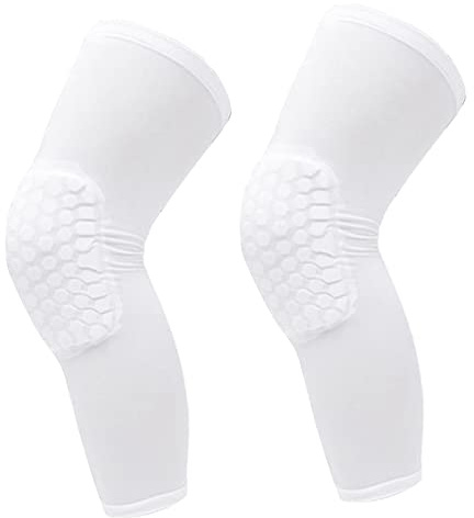 Ginocchiera Unisex a Nido d'Ape Anti-collisione, Manica di Compressione per Basket, Calcio, Tennis (M per Altezza 160‑175 cm)