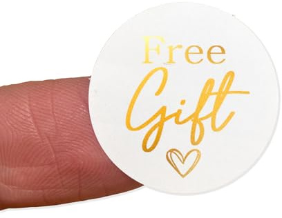 Gift Stickers – 25mm Round White Labels with Shiny Gold Print – Perfect for Presents, Homemade Gifts, and Packaging – Pack of 100