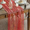 Artoid Mode Gaze Tüll Glitter Folie Rot Gold Tischläufer 70x300 cm, Küche Tisch Dekoration Drinnen Urlaub Party Dekor