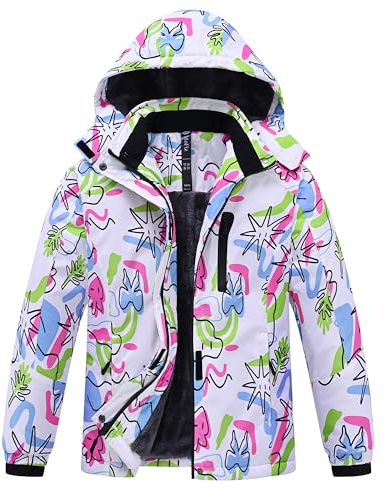MoFiz Chaquetas Niña Invierno Chaqueta de Esquí Nina Chaqueta Ski Junior Abrigos Invierno Ski Jacket con Capucha Verde M