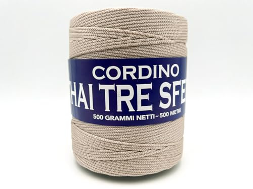 CORDINO THAI TRE SFERE 500GR/500MT PER BORSE E LAVORI ALL'UNCINETTO (BEIGE 030)