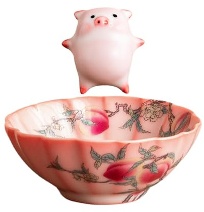 MagiDeal Teetasse Aus mit Tee Haustier, Süße Schweinchen Statue für Liebhaber, Zuhause, Draußen Und Drinnen