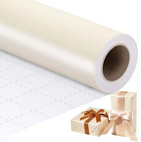 Weiß Geschenkpapier mit Perlmutt - 43cm x 10m Geschenkpapierrolle Geschenkpapier glitzer für Mädchen Frauen Geschenkverpackung für Hochzeit Geburtstag Babyparty Party Festival Valentinstag Muttertag