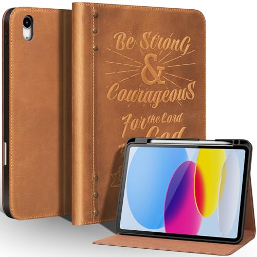 Une Diffe Custodia in pelle per iPad (A16) 11a generazione 11 pollici 2025, iPad 10a generazione 10,9 pollici 2022, custodia protettiva con portapenne, auto sleep/wake, antiscivolo, pelle Crazy Horse