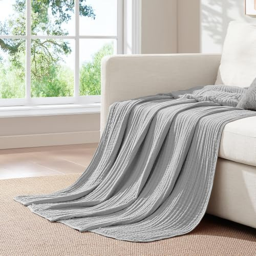 Topfinel 150x200 cm Alpenfaser Musselin Decke, 100% Baumwolle