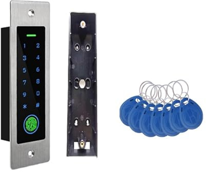 Wasserdichte Fingerabdruck-Metall-Zugangskontrolltastatur, RFID, 125 kHz, eingebettetes Design, Passwortleser, Toröffner, Zugangskontrolle Hochleistungsunterstützung(With base)