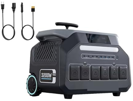 Centrale Électrique Portable P3200 3200W (sortie Maximale De 6400W), Batterie D'autonomie 2048wh, Chariot Sortie AC V For Camping-Car Et Van Recharge Ultra Rapide