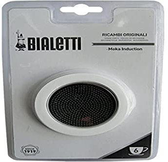 Bialetti – 3 Spare Gaskets and Filter Plate for Moka Induction Coffee Maker – 6 Cup