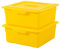Iris Ohyama, Kunststoff-Aufbewahrungsbox für Kinder, 2er-Set, 10 l, BPA-frei -KDL-330 ? Gelb, stapelbar, Verschlussclips ? B33 x T31,5 x H13,5 cm