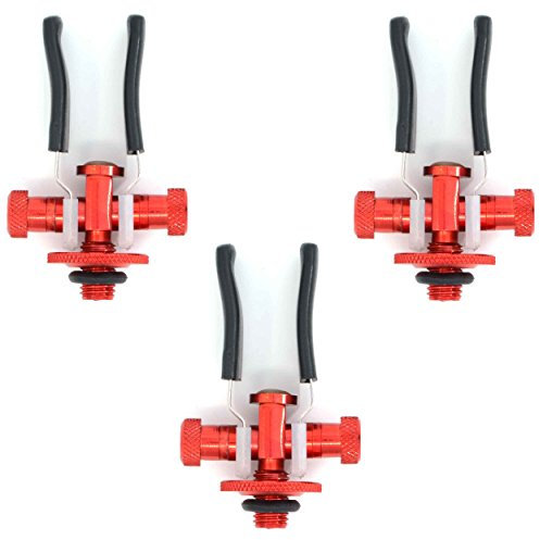 Paquete de 3 apoyacañas Phoxinus de aluminio anodizado, se ajusta a casi todas las cañas, vainas y trípodes de pesca; soporte ideal para pesca de carpas, pesca de agua dulce y más - -, rojo