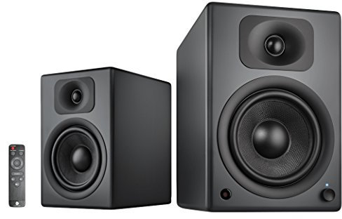 wavemaster TWO PRO stone gray – Regallautsprecher-System (110 Watt) mit Bluetooth-Streaming, digitalen Anschlüssen und IR-Fernbedienung Aktiv-Boxen Nutzung für TV/Tablet/Smartphone, dunkelgrau (66352)