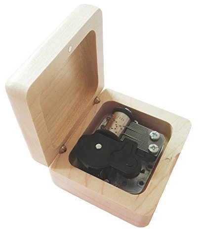 18 Note Retro Aufzieh Hölzerne Spieluhr, Musik Geschenk-Box, Moon River Musik Box Maple & Silvery