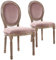 Menzzo Louis XVI Lot de 2 Chaises de Style Médaillon, Bois, Patiné/Rose, 51 x 51 x 72 cm