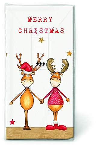 20 Taschentücher Rentier Elche Tiere Winter Schneeflocken Weihnachten 2x10