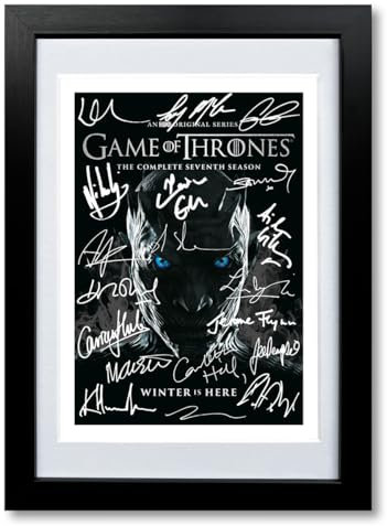 Memorabilia Game Of Thrones Cast Signed Autograph A4 Poster Photo Print Photograph Picture TV Show Series Season 7 8 Framed DVD Boxset Gift (A4 BLACK FRAMED & MOUNTED)