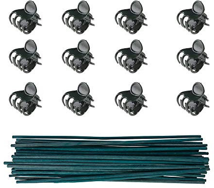 KungFu Mall 50 PCS Bâtons de Soutien pour Plantes Bâtons de Fleur de Bambou de 12 Pouces avec 100 PCS