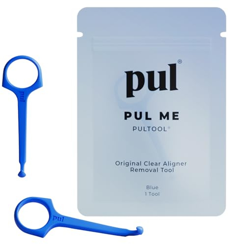 PUL Herramienta de extracción de alineadores PUL - Azul | Gancho seguro e higiénico para Invisalign y retenedores | Diseño suave sin BPA para uso diario | Paquete de 2