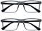 OPULIZE Ink Lessebrille 2er Pack Groß Rechteckig Rahmen Federscharniere Kratzfest Transparent Grau Schwartz Bügeln Herren Damen RR4-7 +1.50
