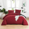 MOHAP Housse de Couette Réversible 220x240 / 65x65x2 cm Rouge + Gris Foncé Parure de Lit Bicolore pour 2 Personnes Fermeture Éclair Sets de Housse Couette