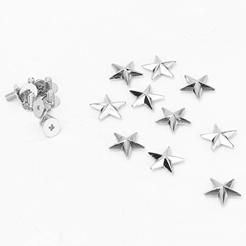 10pcs Viti a stella in metallo Rivetto per chiodo Vite a punta per rivetto per borchie in pelle Borse da cintura artigianali Scarpe Decorazione fai da te(14mm convex silver)